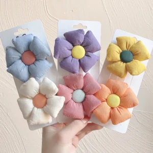 2Pcs Fashion Sweet Flower Hair Clip For Cute Baby Cartoon Hairpins Barrettes Kids Headwear Gift Wholesale Girl Hair Accessoires