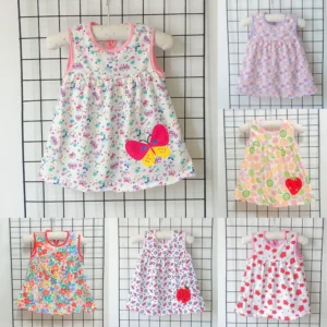Baby Dress Summer Cotton Children Clothes Kids Clothing Princess Dress 0-1Y Baby Dress Girl 1-2Y Top Embroidered Princess Dress