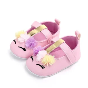 Cute Infant Baby Girl Floral Soft Sole Crib Shoes PU Leather Shoes Soft Sole Crib Shoes Spring Autumn First Walkers