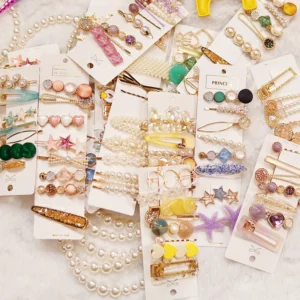 Diamond Pearl Hair Pin Suits Little Girl Fairy Flower Moon Hairpin Hair Clip Children's Headdress Luxury Hair Accessoires