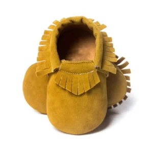 Newborn Baby Shoes Boy Girl PU Suede Leather Footwear Prewalker Fringe Soft Soled Non-slip First Walkers