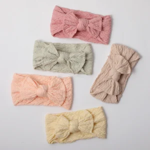 Baby Broadside Warm Accessoire Bebe Headband Bows Elastic Nylon Cable Knit Hairband Newborn Headwear Children Hair Accessories